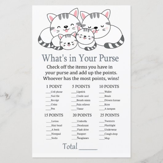 Papier Kittens Ce qui est dans votre baby shower de jeu d (Devant)