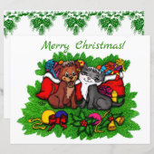 Papier Kitty et chiot, Happy XMas (Devant / Derrière)