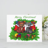 Papier Kitty et chiot, Happy XMas (Debout devant)