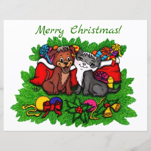 Papier Kitty et chiot, Happy XMas (Devant)