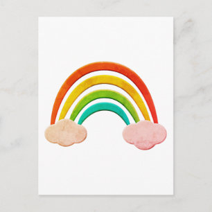  papier knippen regenboog en wolken briefkaart