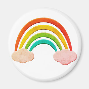 papier knippen regenboog en wolken magneet