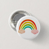  papier knippen regenboog en wolken ronde button 3,2 cm (Voorkant /achterkant)