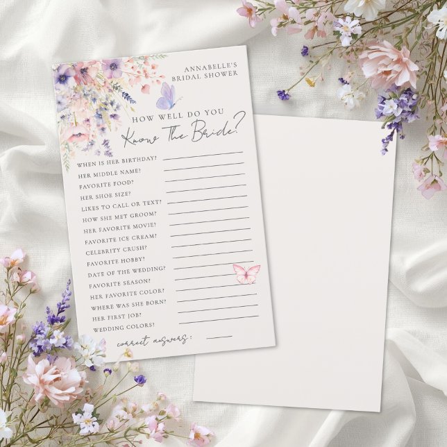 Papier Know The Bride Butterfly Floral Bridal Shower (Know The Bride Butterfly Floral Bridal Shower)