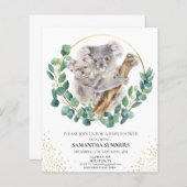 Papier Koala Mama et baby shower d'aquarelle pour bébé (Devant / Derrière)