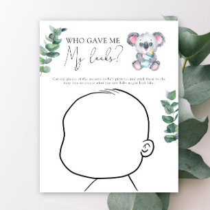 Papier Koala ours baby shower Baby jeu visage