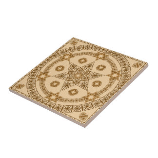 papier koning david floral mandala key star tegeltje