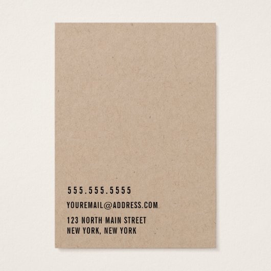 Papier Kraft Ajouter Votre Logo Carte D'Affichage  (Dos)