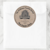 Papier Kraft Ancienne Ruche d'Abeilles | Étiquette (Sac)