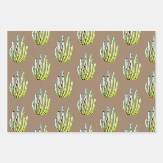 Papier Kraft Aquarelle Corail Vert Reef (Devant)