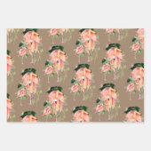 Papier Kraft Aquarelle Flamants roses roses Maman (Devant 2)