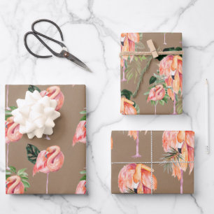 Papier Kraft Aquarelle Flamants roses roses Maman 