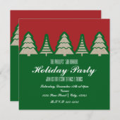 Papier Kraft Arbre de Noël Rouge & Vert Invitation (Devant / Derrière)