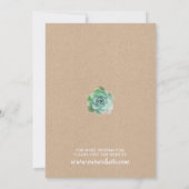 Papier Kraft avec Faire-part de mariage Succulente (Dos)
