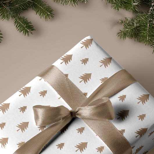 Papier Kraft Brown Arbre de Noël moderne Motif