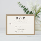 Papier Kraft Cartes RSVP de mariage rustique (Debout devant)
