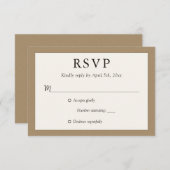 Papier Kraft Cartes RSVP de mariage rustique (Devant / Derrière)
