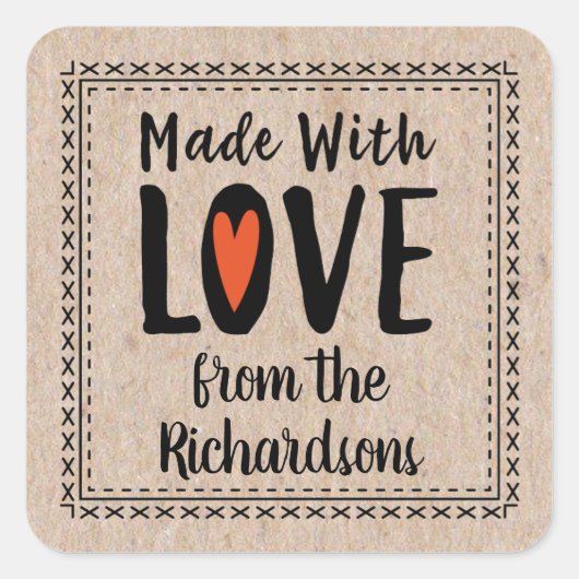 Papier Kraft Cute Fabriqué Avec Étiquette De Cuiss (Devant)