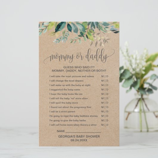 Papier Kraft Foliage maman ou papa jeu (Debout devant)