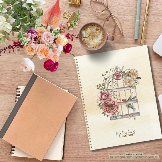 Papier kraft personnalisé arrière-plan Floral roma