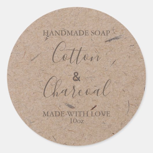 Papier Kraft Rustique Étiquette savon personnalisa (Devant)