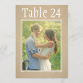 Papier Kraft Rustique Numéro de Table de Mariage P (Dos)