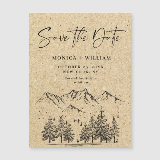 Papier Kraft simulé Enregistrer la date Carte magn (Devant)