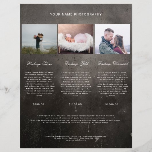 Papier Kundenspezifisch Black Foto Preisliste (Devant)