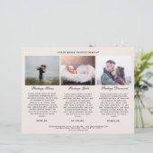 Papier Kundenspezifisch Modern Simpel Foto Preisliste (Debout devant)