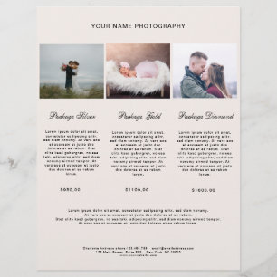 Papier Kundenspezifisch Modern Simpel Foto Preisliste