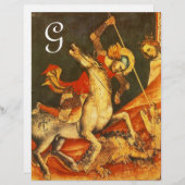 Papier La bataille de Saint George avec le Dragon (Devant / Derrière)