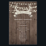 Papier "La chasse est finie" Rustic Barn Wedding Programm<br><div class="desc">Banderole rustique de bois de cerf "La chasse est terminée" design avec des cordes de lumière sur un fond de bois de grange pour vous permettre de personnaliser ou de customiser plus loin. **Des modèles coordonnés peuvent être trouvés dans la collection ci-dessous ou en collant cette URL dans votre navigateur...</div>