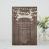 Papier "La chasse est finie" Rustic Barn Wedding Programm (Debout devant)