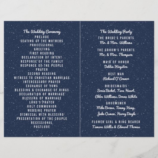 Papier La collection de Mariages de nuit étoilée - Progra (Dos)