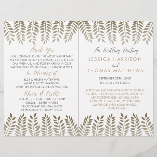 Papier La collection de Mariages Monochrome Fern Woodland (Devant)