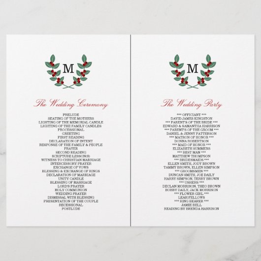 Papier La collection de Mariages Monogram Berry Bush (Dos)