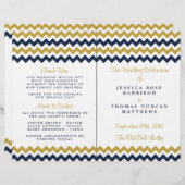 Papier La collection Mariage moderne Chevron - Marine & G (Devant / Derrière)