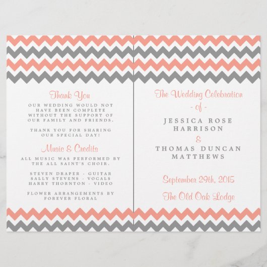 Papier La collection moderne de Mariages Chevron - rose e (Devant)
