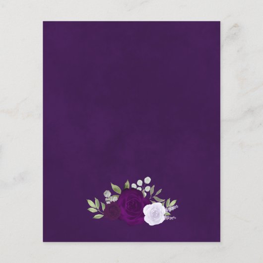 Papier La couronne de violet Rose Faire-part de mariage B (Dos)