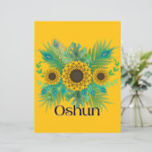 Papier La déesse d'Oshun Tournesols (Debout devant)
