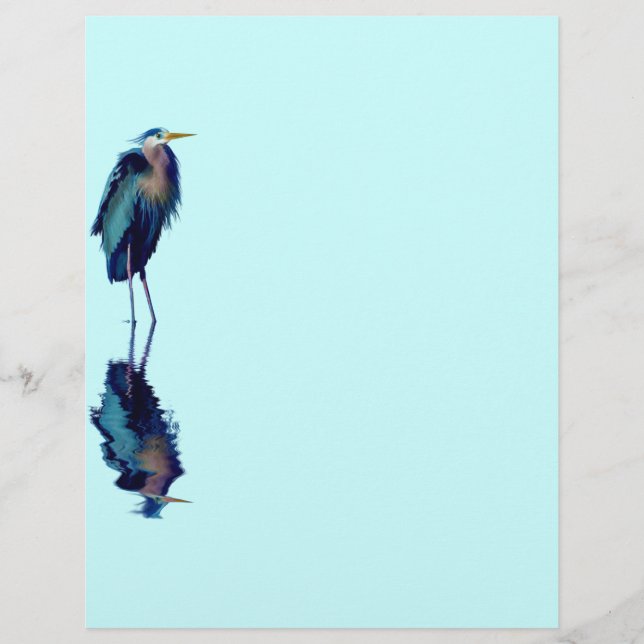 Papier La faune du Grand Héron Bleu (Devant)