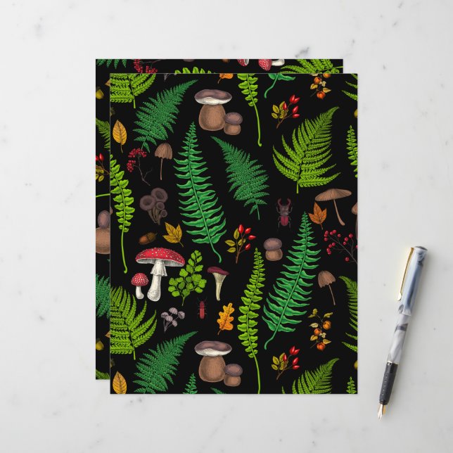 Papier La faune et la flore des bois (Devant/Arrière en situation)