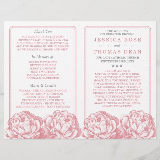 Papier La jolie collection de Mariages floraux Peony (Devant)