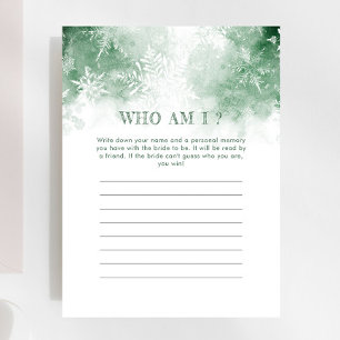Papier La neige en amour Fête des mariées Qui suis-je Jeu