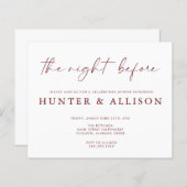 Papier La nuit précédente | Invitation (Devant / Derrière)