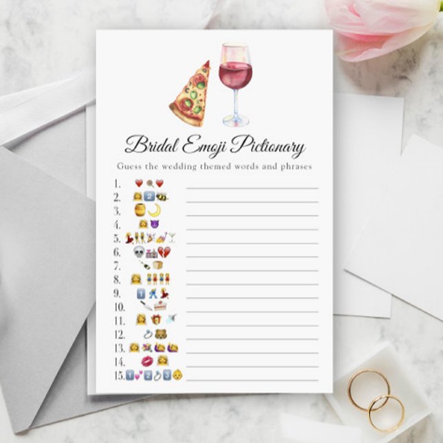 Papier La paire parfaite jeu de mariage emoji pictionary (Créateur téléchargé)