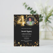 Papier La photo en or noir étoiles 40e anniversaire invit (Debout devant)