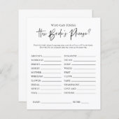 Papier La phrase de la mariée | Jeu de Fête des mariées (Devant / Derrière)