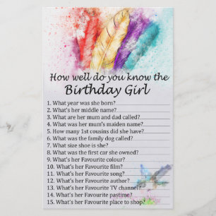 Papier La plume tribale Comment connaissez-vous bien l'an