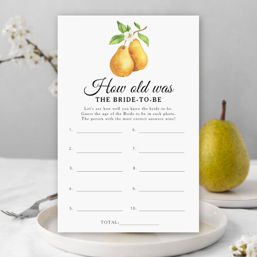 Papier La poire parfaite Quel âge avait la mariée pour êt